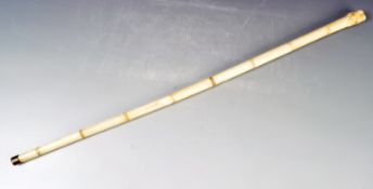 19TH CENTURY CHINESE CARVED BONE WALKING STICK CANE