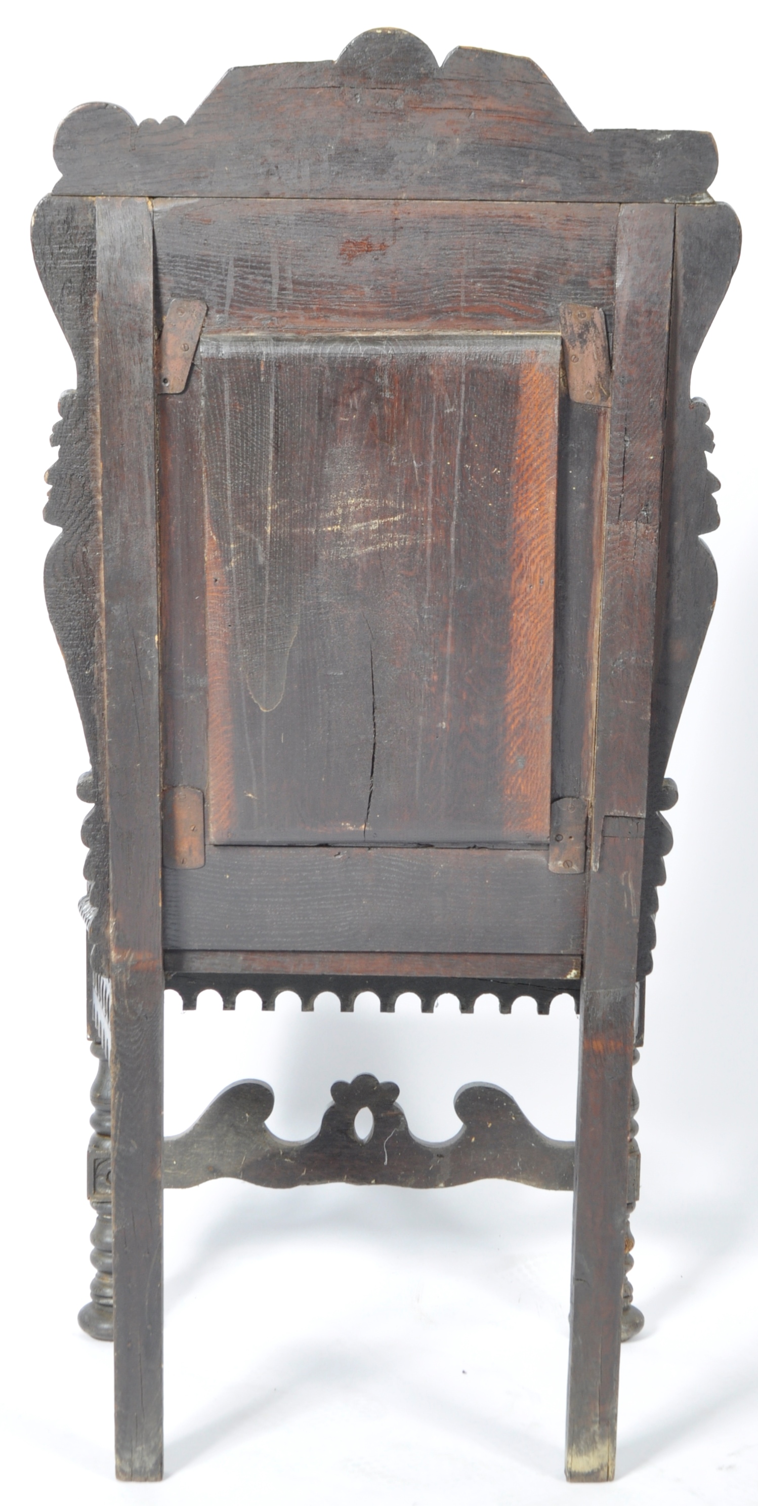 ANTIQUE 19H CENTURY VICTORIAN CARVED OAK WAINSCOT CHAIR - Image 8 of 9