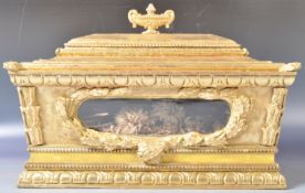 ANTIQUE 18TH CENTURY GILT PAINTED RELIQUARY CABINET