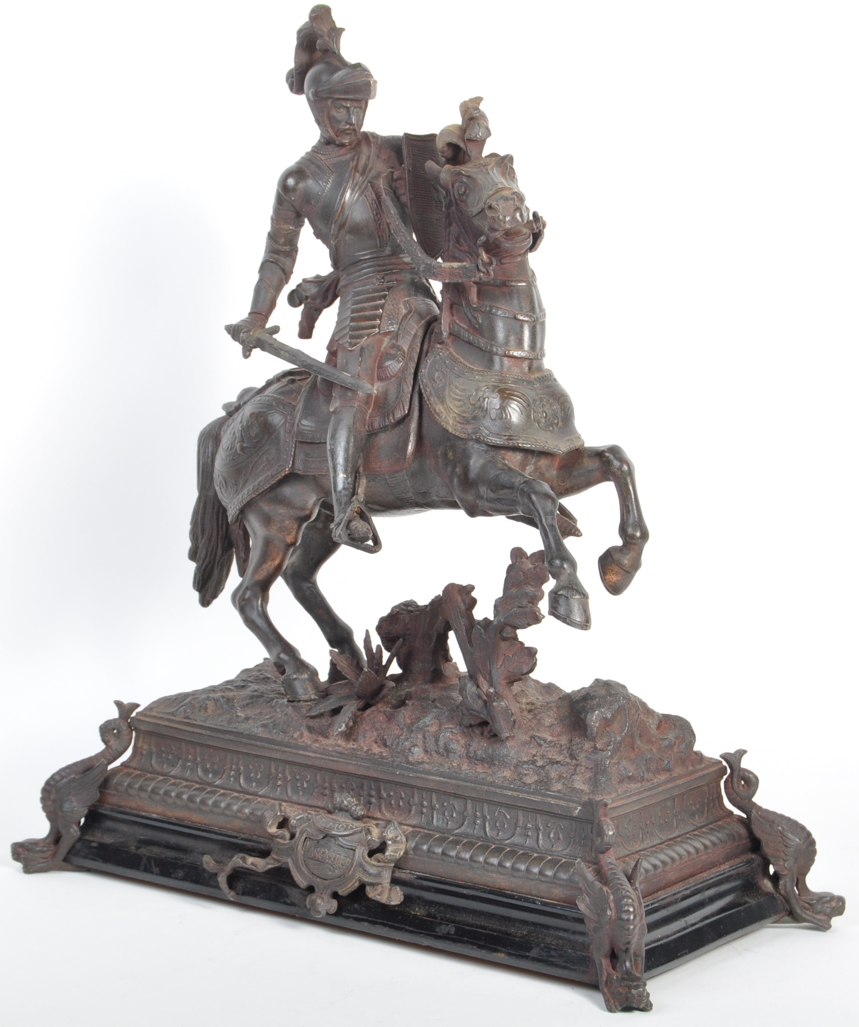 AN ANTIQUE 19TH CENTURY VICTORIAN SPELTER OF THE DUKE OF LANCASTER