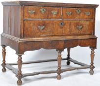 ANTIQUE 17TH CENTURY QUEEN ANNE WALNUT CHEST ON STAND