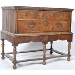 ANTIQUE 17TH CENTURY QUEEN ANNE WALNUT CHEST ON STAND