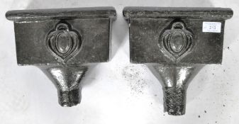 MATCHING PAIR OF VICTORIAN CAST IRON HOPPERS / PLANTERS