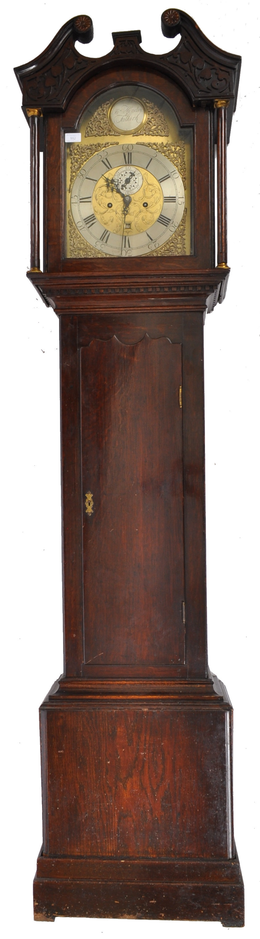 19TH CENTURY GEORGIAN OAK CASED 8 DAY LONGCASE CLOCK