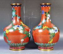 PAIR OF ANTIQUE JAPANESE MEIJI PERIOD CLOISONNE VASE