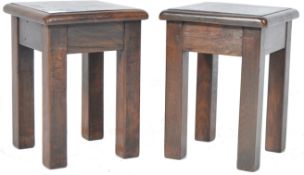 PAIR OF ANTIQUE SOLID OAK COUNTRY HOUSE STOOLS
