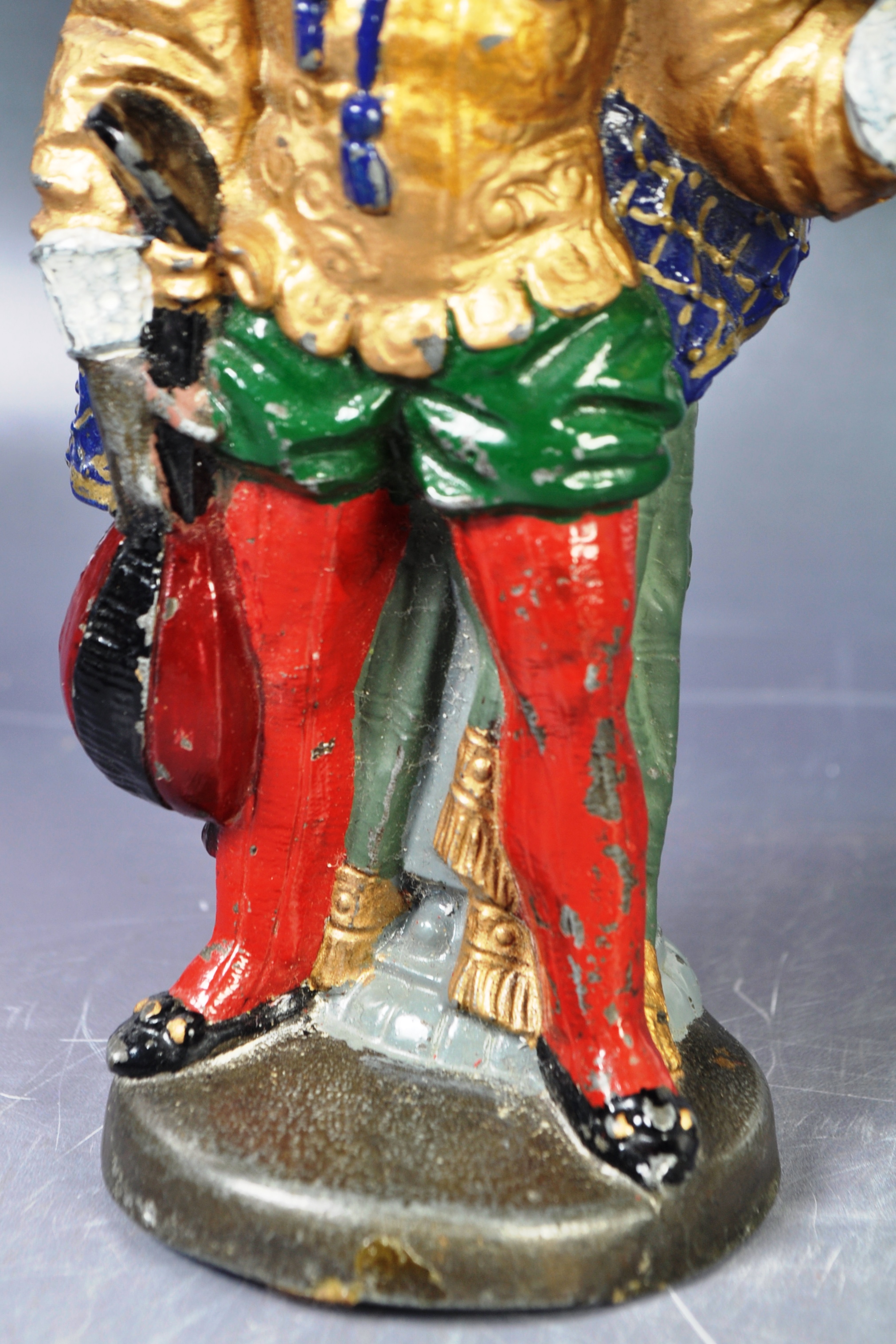 ANTIQUE 19TH CENTURY COLD PAINTED COURT JESTER PIN CUSHION - Image 3 of 6