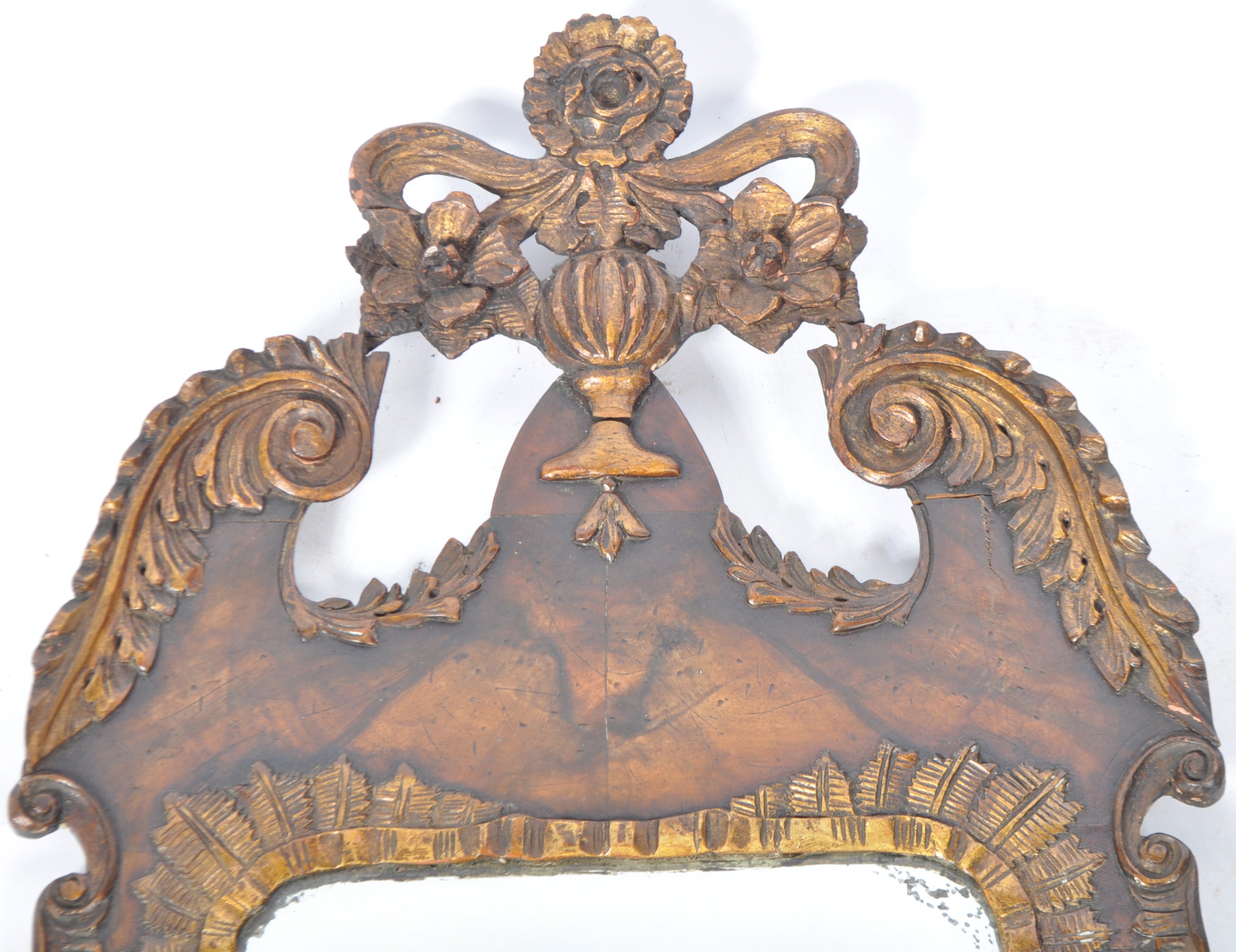 BELIEVED 18TH CENTURY QUEEN ANNE WALNUT PIER MIRROR - Image 2 of 7