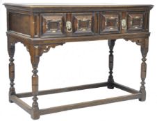 19TH CENTURY JACOBEAN REVIVAL OAK TWO DRAWER DRESSER BASE