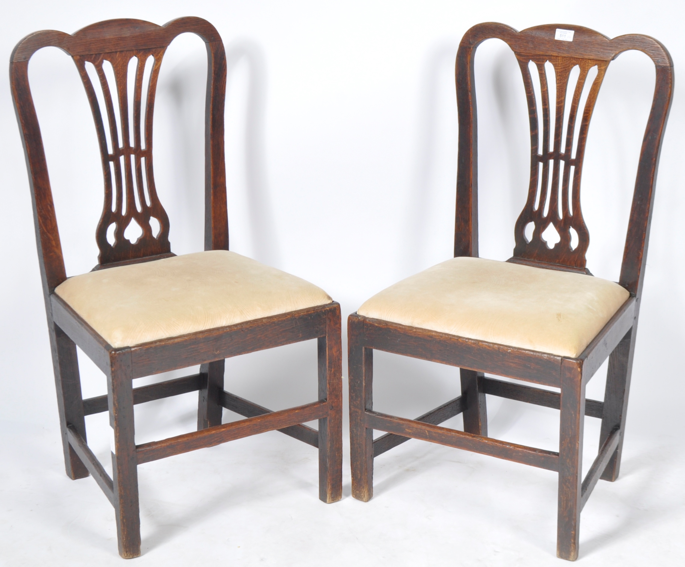 PAIR OF 18TH CENTURY CHIPPENDALE INFLUENCE ELM & OAK CHAIRS - Image 2 of 6