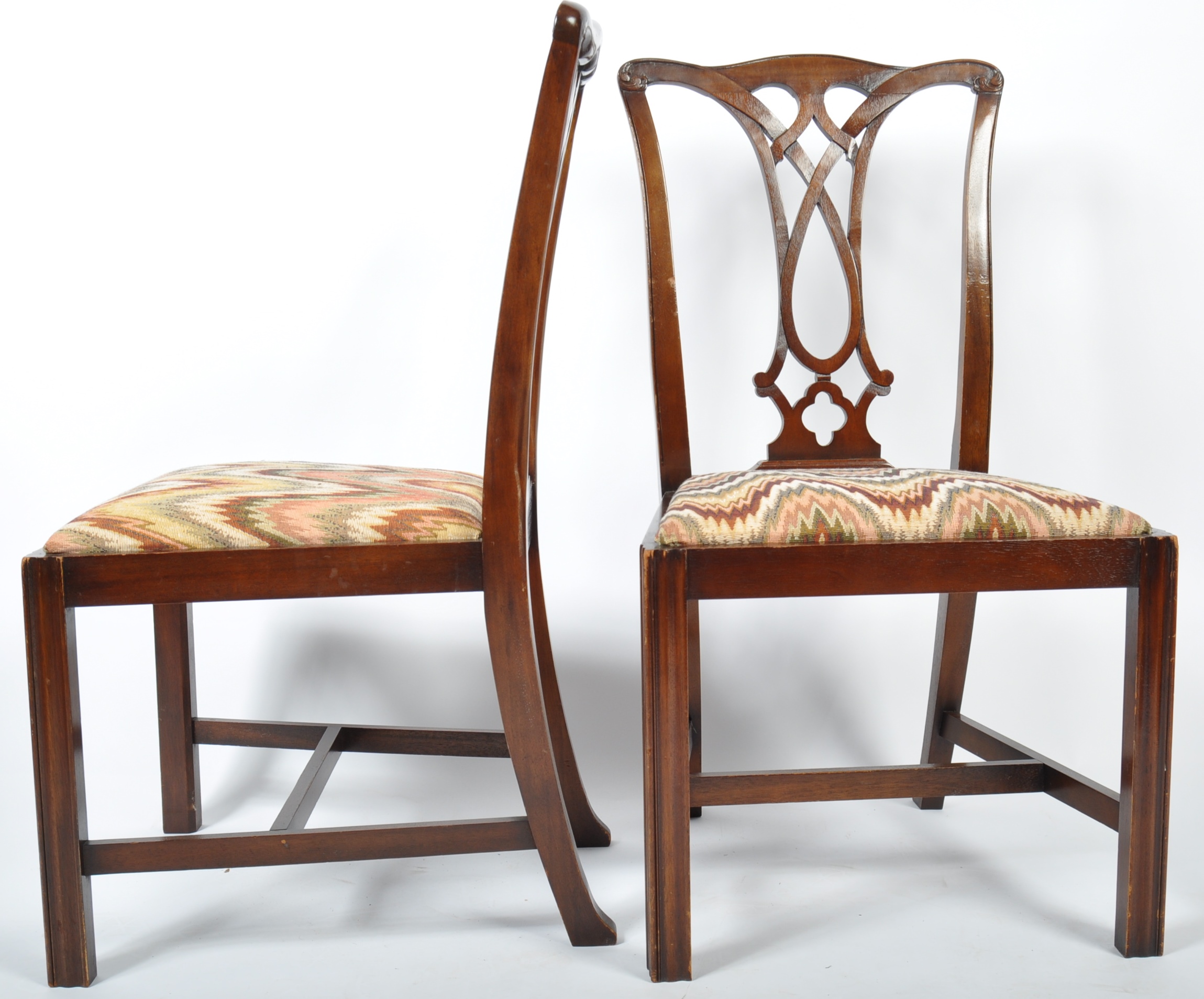 SET OF SIX 20TH CENTURY CHIPPENDALE REVIVAL CHAIRS - Image 8 of 8