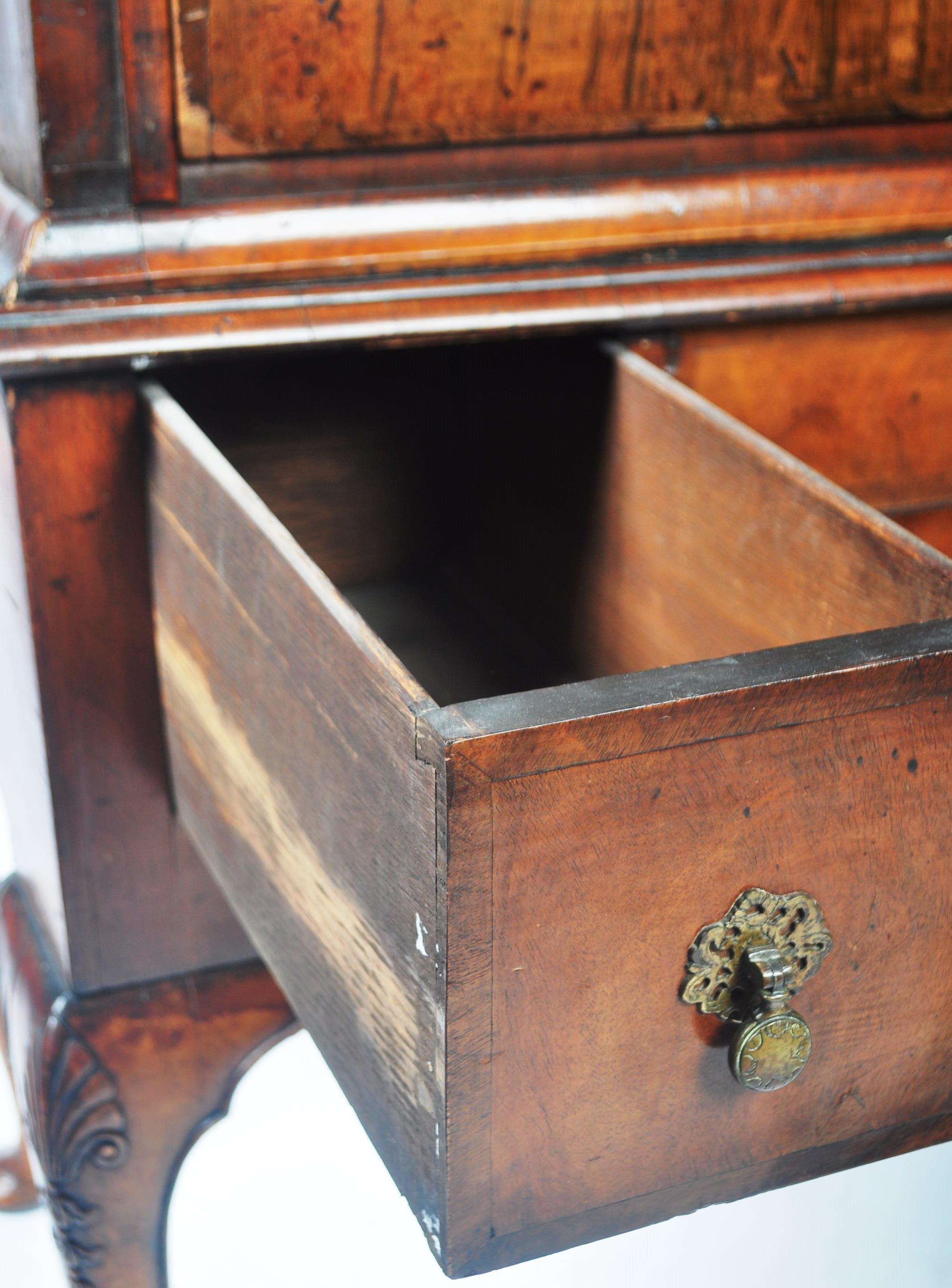 ANTIQUE 18TH CENTURY GEORGIAN WALNUT CHEST ON STAND - Image 8 of 11