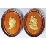 PAIR OF ANTIQUE 19TH CENTURY BRONZE CAMEO PLAQUES