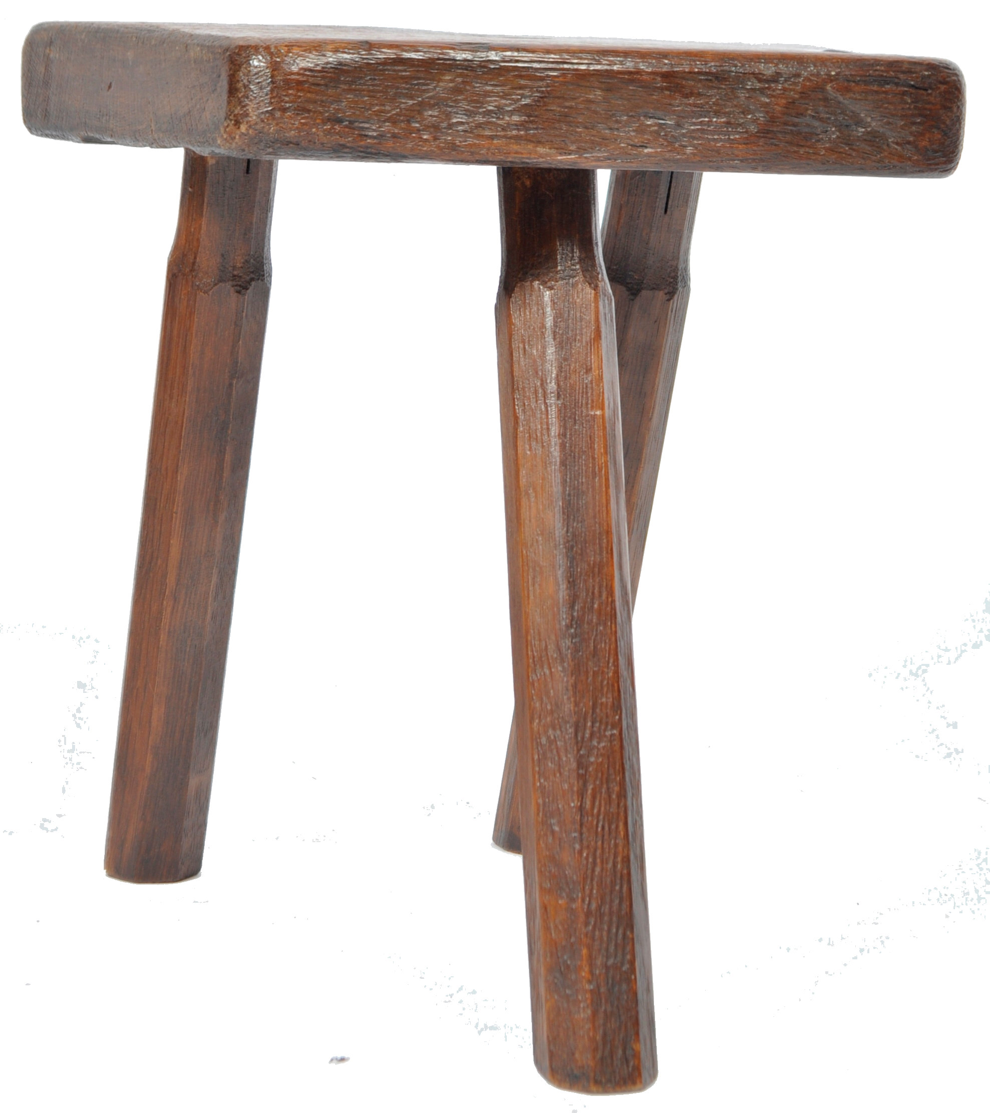 ANTIQUE 18TH CENTURY GEORGIAN ELM / OAK TRIPOD MILKING STOOL.