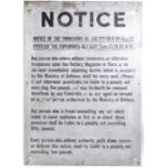 WWII SECOND WORLD WAR LARGE ' NOTICE ' METAL WALL SIGN