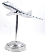 IMPRESSIVE ART DECO STYLE CHROME MODEL AEROPLANE