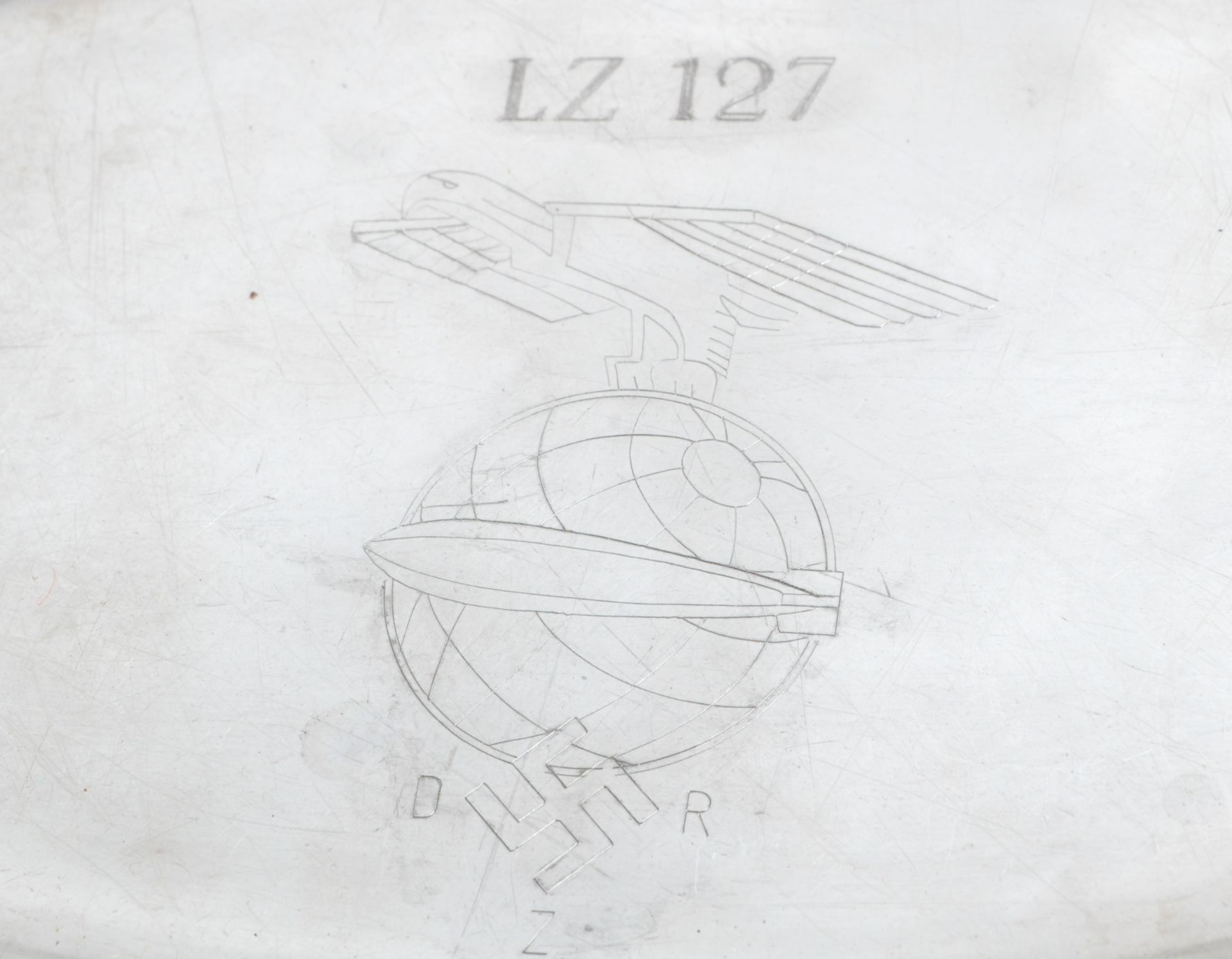 RARE ORIGINAL LZ 127 GERMAN ZEPPELIN SILVER PLATE DISH - Image 8 of 8