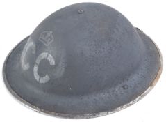 WWII SECOND WORLD WAR STEEL BRODIE HELMET ' CC '