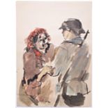 WWII SECOND WORLD WAR WATERCOLOUR PAINTING OF NAZI 1943