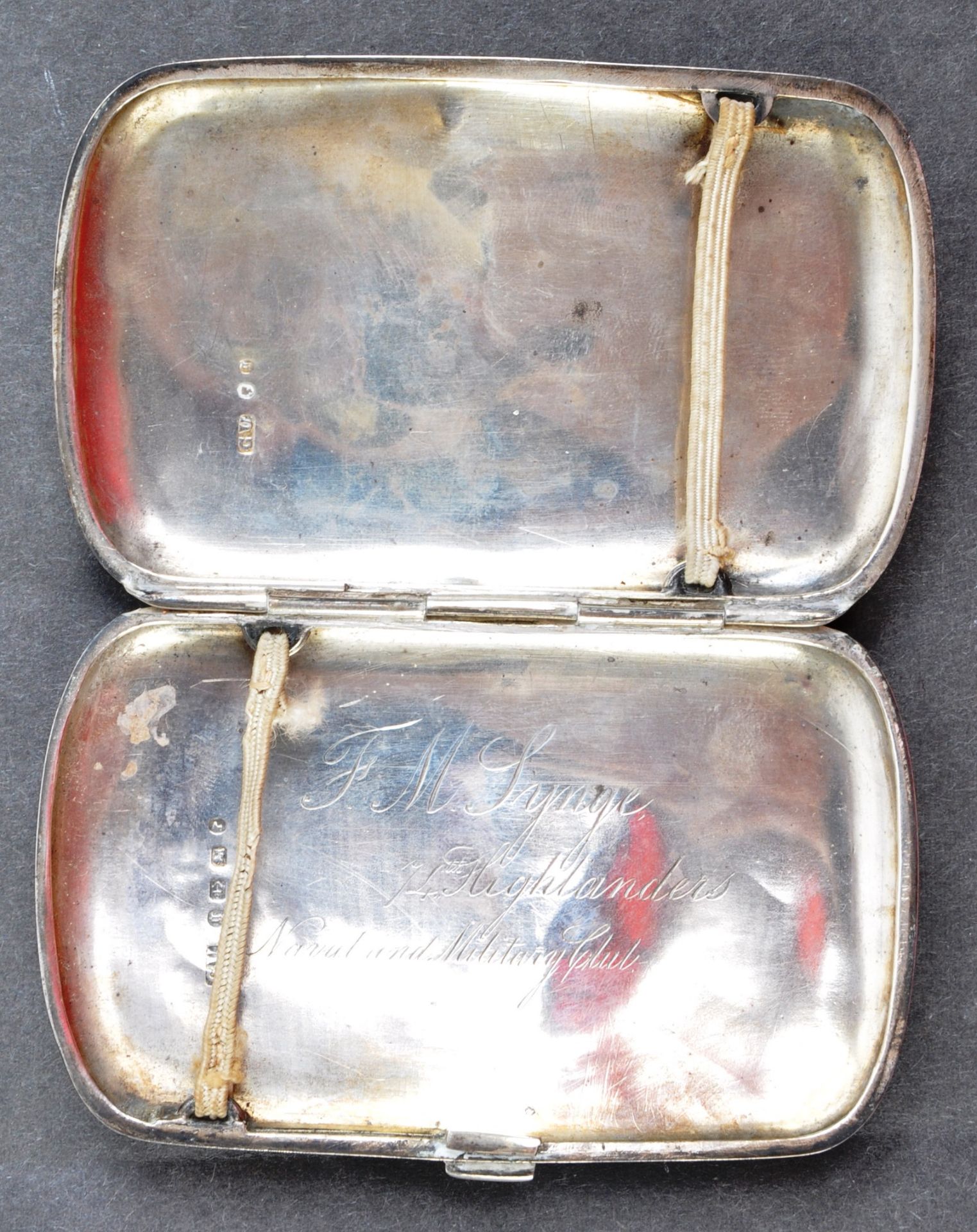 19TH CENTURY 14TH HIGHLANDERS ANTIQUE SILVER CIGARETTE BOX - Bild 2 aus 8