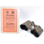 BATTLE DAMAGED WWII GERMAN LEITZ BINOCULARS & SAFE CONDUCT PASS