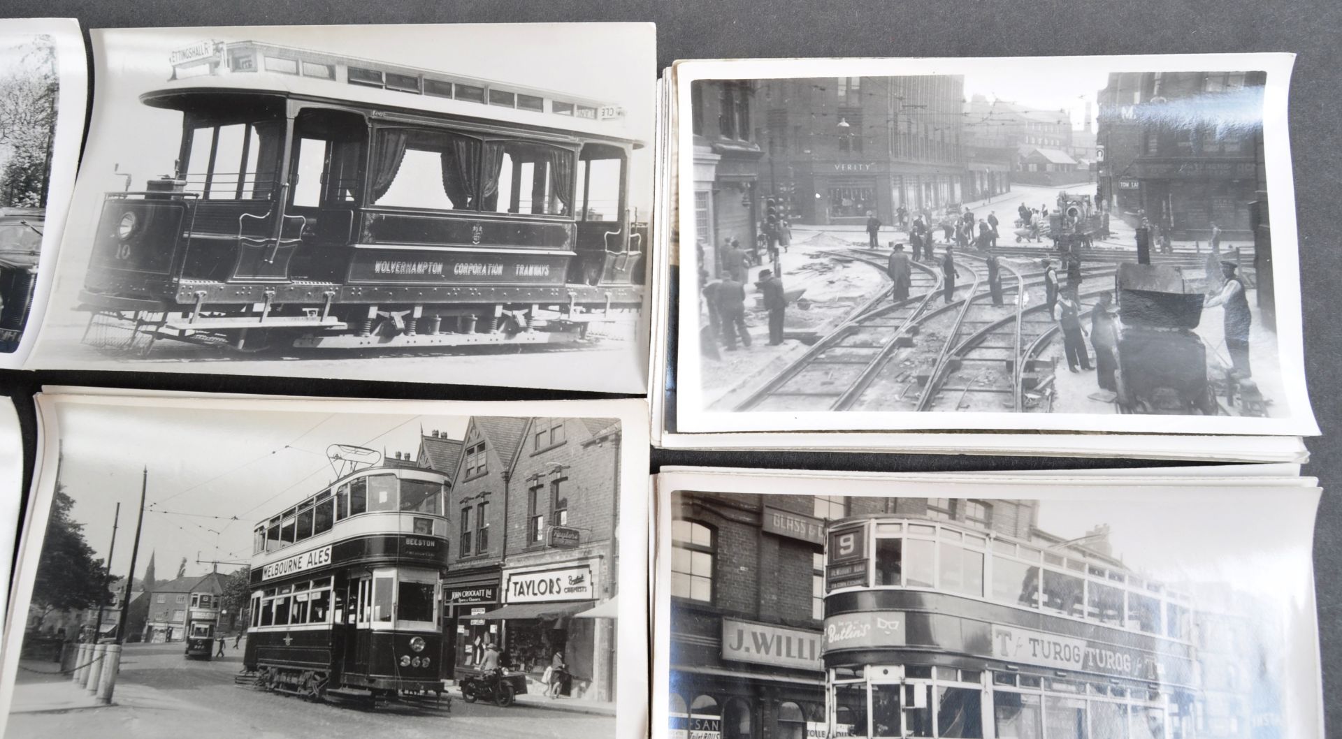 TRAMS & TROLLEY BUSES - LARGE COLLECTION OF BLACK AND WHITE PHOTOS - Image 4 of 9
