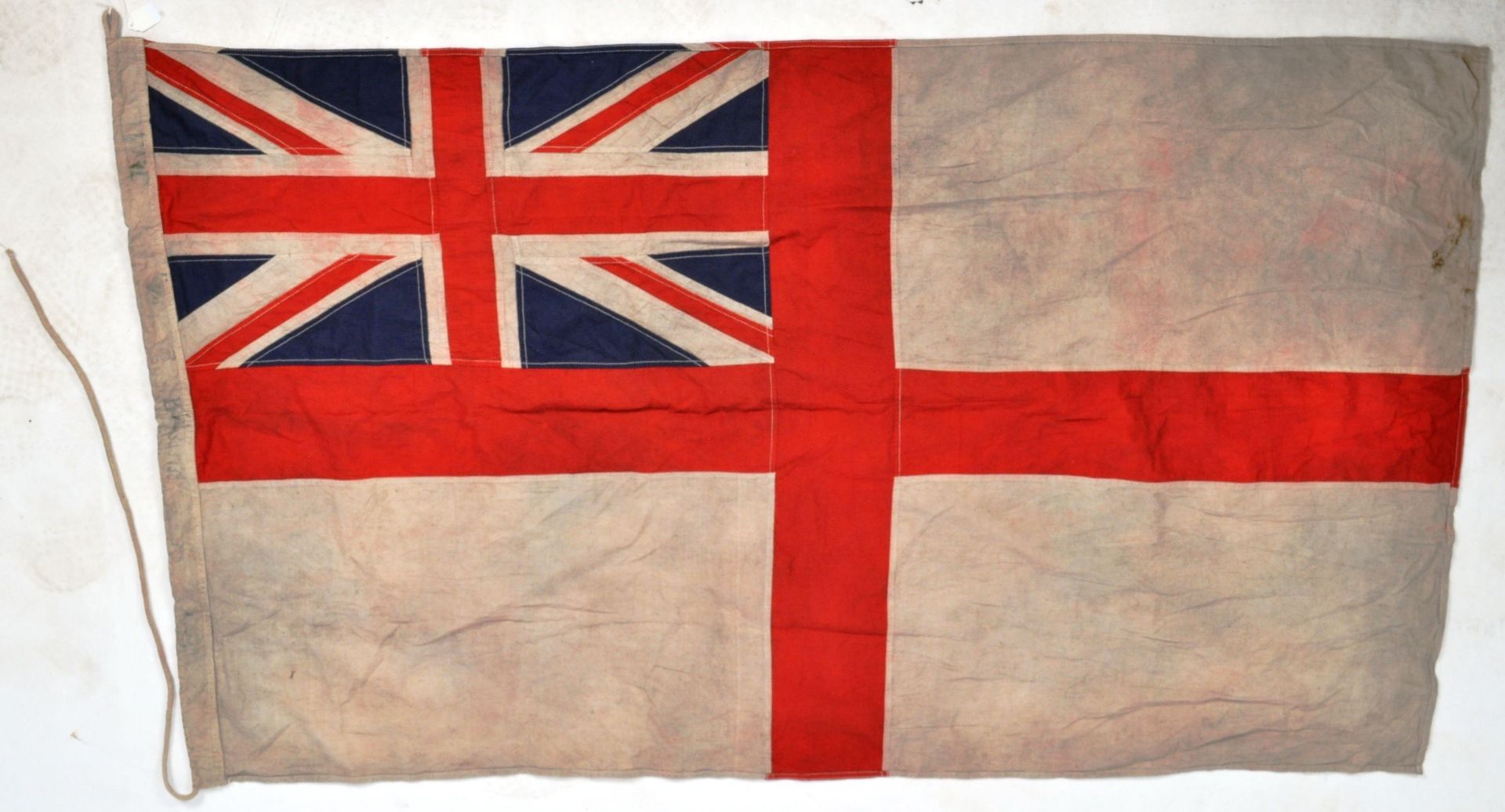 WWII SECOND WORLD WAR LARGE ROYAL NAVY WHITE ENSIGN - Image 8 of 8