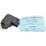 RMS TITANIC - ORIGINAL RECOVERED COAL FROM 1994 EXPEDITION