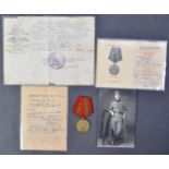 WWII SECOND WORLD WAR RUSSIAN CAPTURE OF BERLIN MEDAL & PAPERS