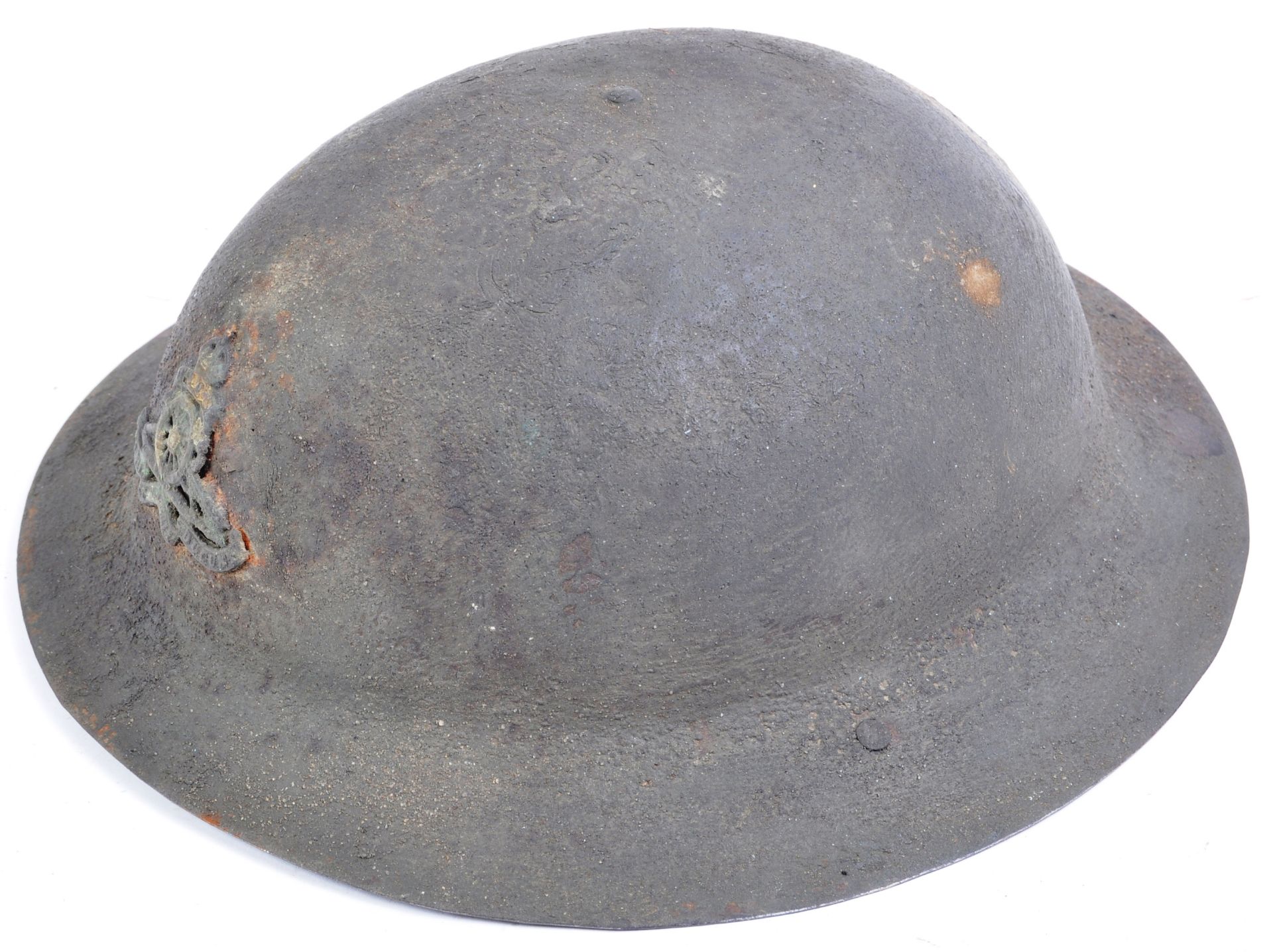 WWI FIRST WORLD WAR 'TOMMY' BRODIE HELMET WITH INSIGNIA - Image 3 of 6