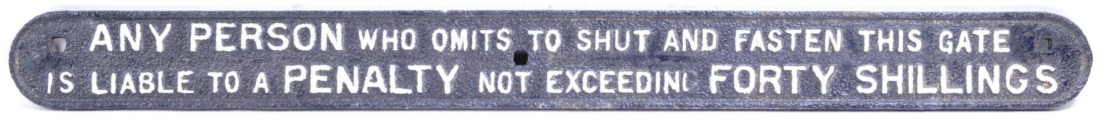 ORIGINAL VINTAGE BRITISH RAILWAYS CAST IRON WARNING SIGN