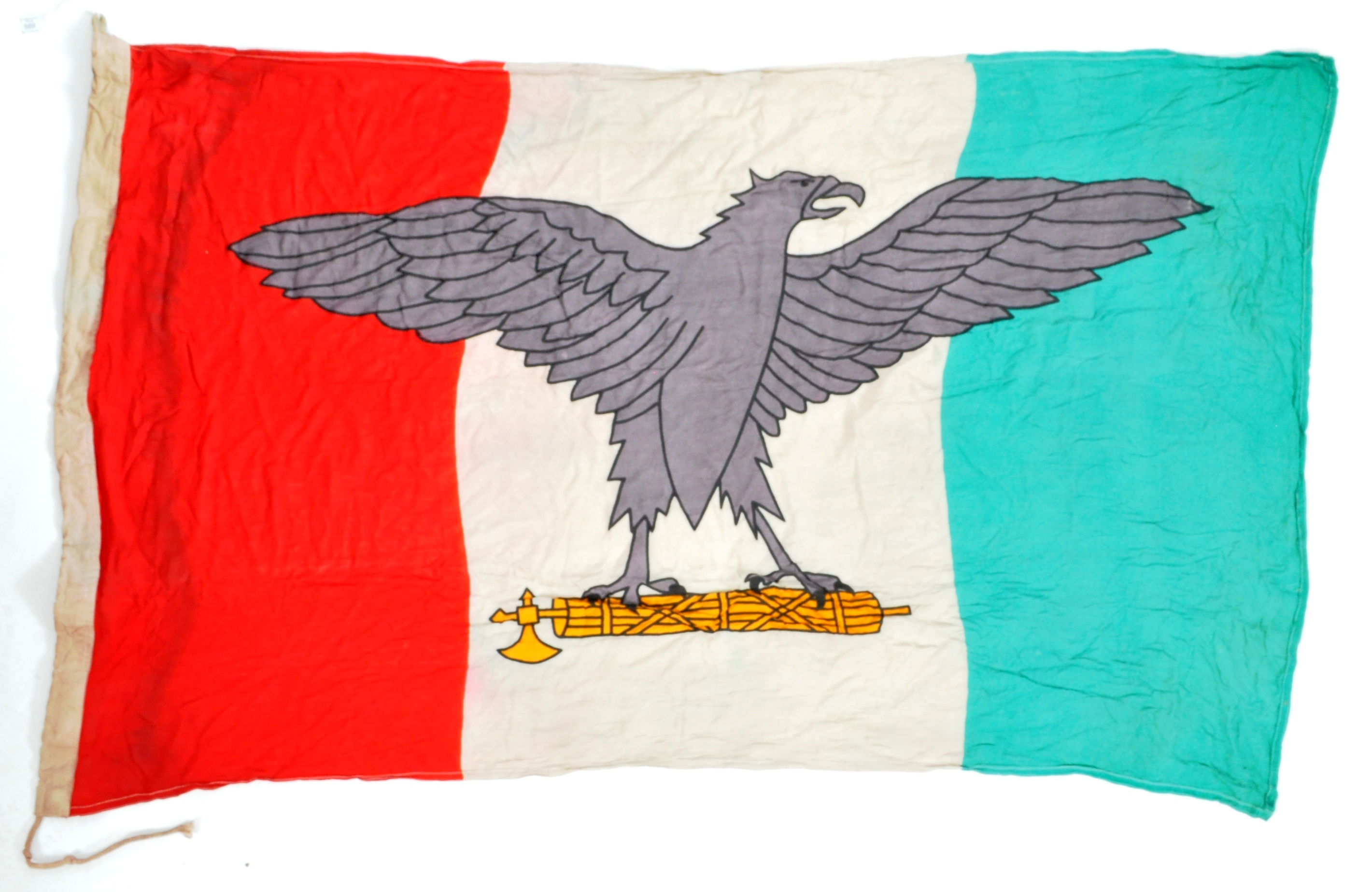 WWII SECOND WORLD WAR TYPE ITALIAN MUSSOLINI UNIT LINEN FLAG