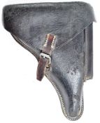 ORIGINAL WWII THIRD REICH NAZI GERMAN ARMY LUGER P08 LEATHER HOLSTER