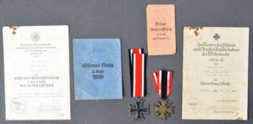 WWII SECOND WORLD WAR GERMAN THIRD REICH NAZI MEDAL GROUP & PAPERS