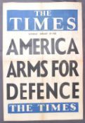 RARE ORIGINAL 1938 THE TIMES NEWSPAPER ADVERTISING POSTER - NAVY