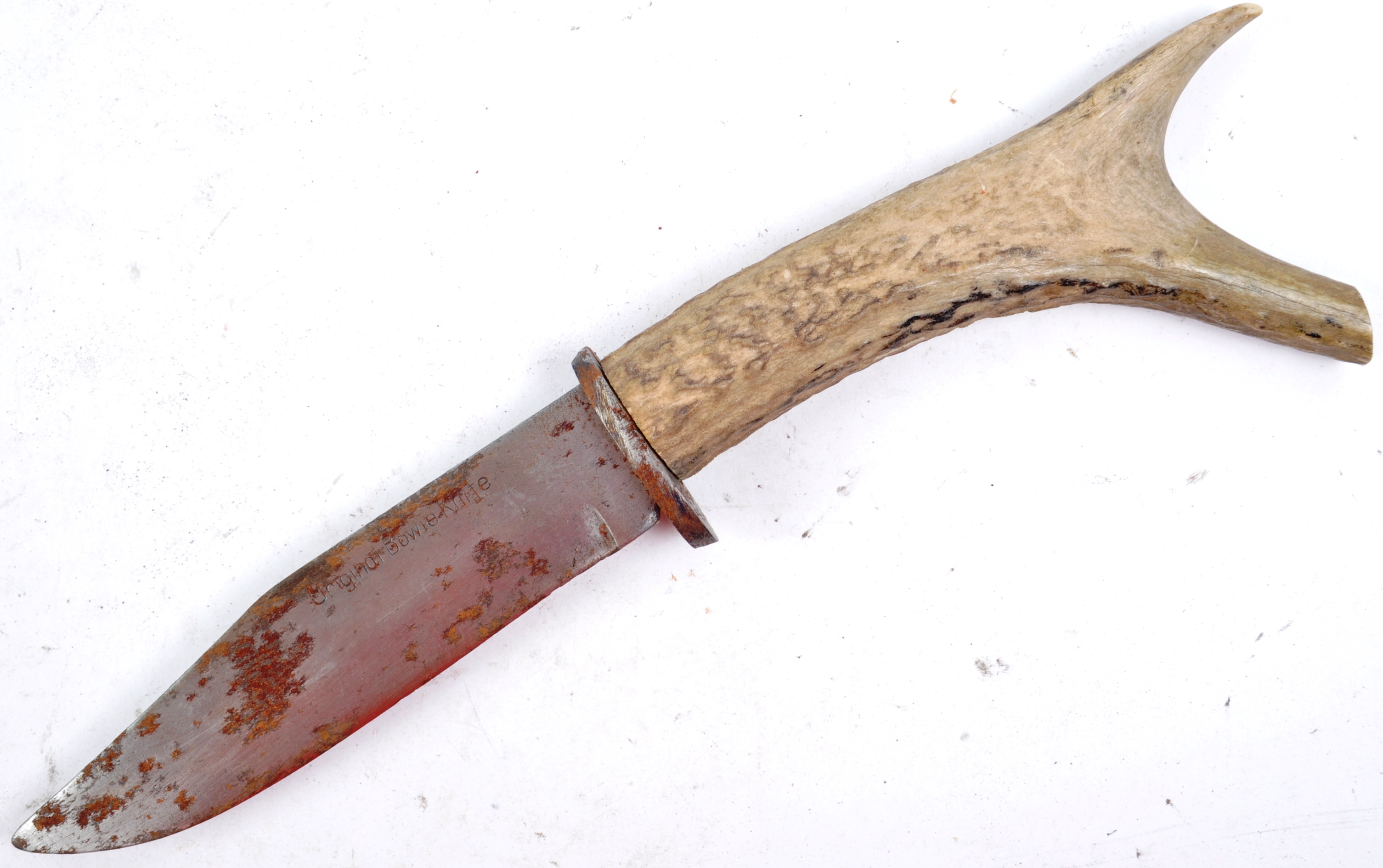 20TH CENTURY BOWIE KNIFE WITH STAG HORN HANDLE - Image 2 of 8