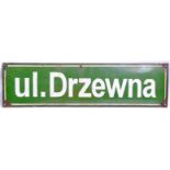 WWII SECOND WORLD WAR INTEREST - POLISH ENAMEL STREET SIGN