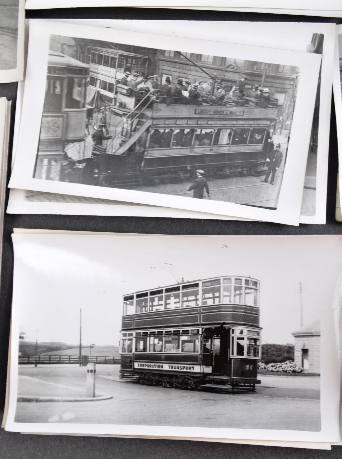 TRAMS & TROLLEY BUSES - LARGE COLLECTION OF BLACK AND WHITE PHOTOS - Image 6 of 9