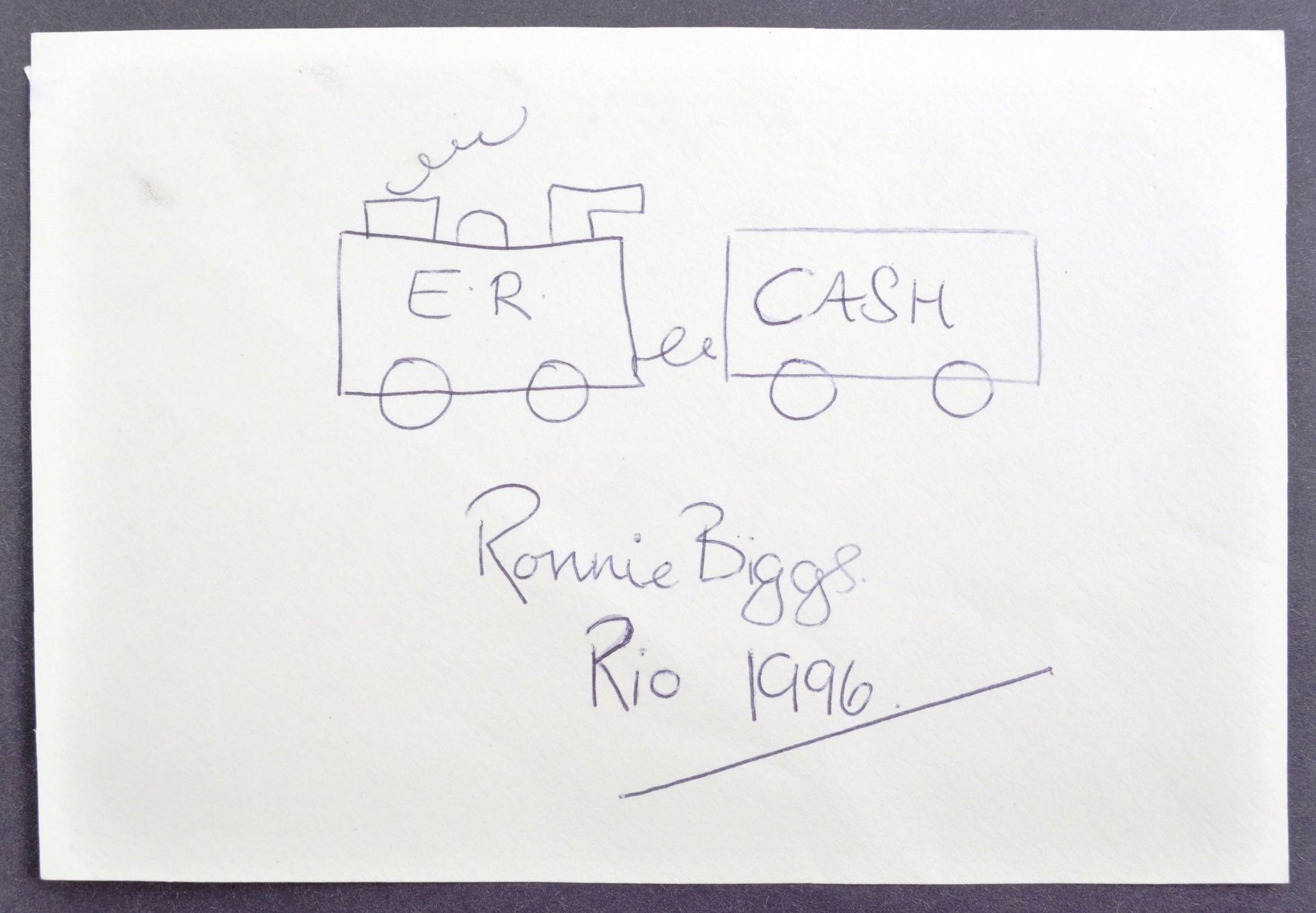 THE GREAT TRAIN ROBBERY - RONNIE BIGGS HAND DRAWN SKETCH