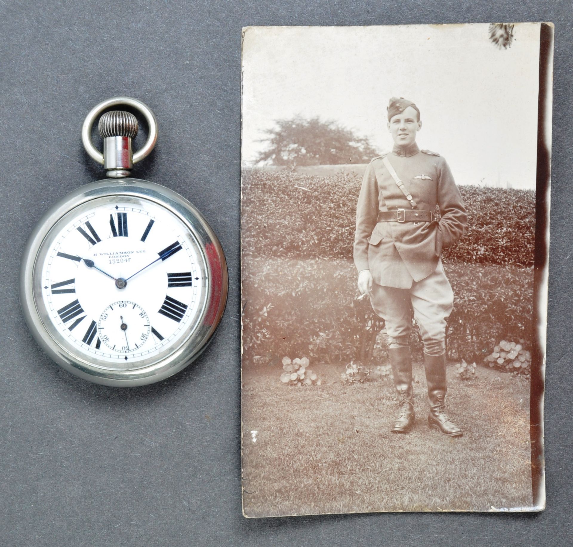 WWI FIRST WORLD WAR RFC PILOT'S POCKET WATCH W/PHOTOGRAPH