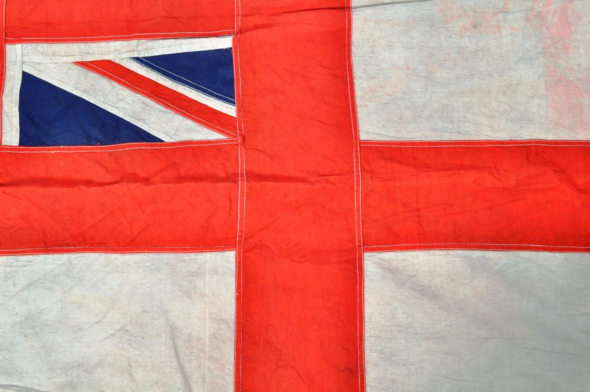 WWII SECOND WORLD WAR LARGE ROYAL NAVY WHITE ENSIGN - Image 4 of 8