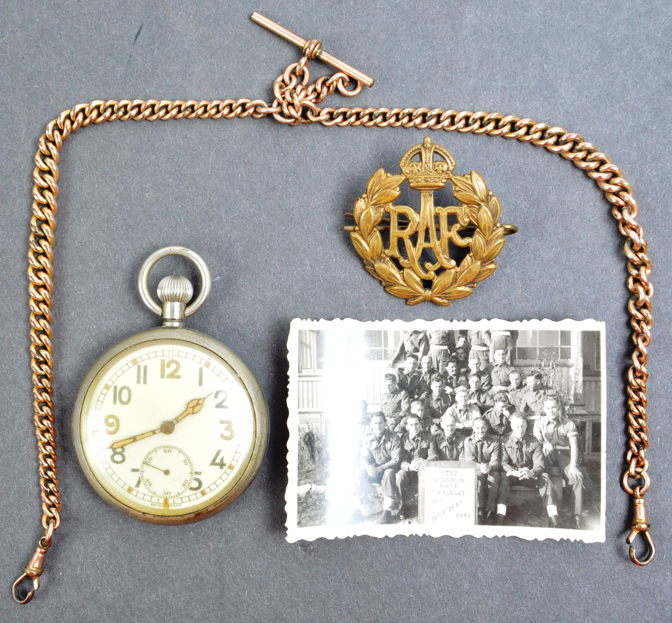 WWII SECOND WORLD WAR RAF CREW POCKET WATCH & BADGE - Image 7 of 7