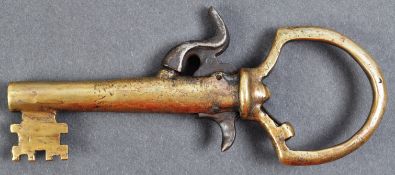 ANTIQUE 19TH CENTURY PISTOL IN THE FORM OF A LARGE KEY