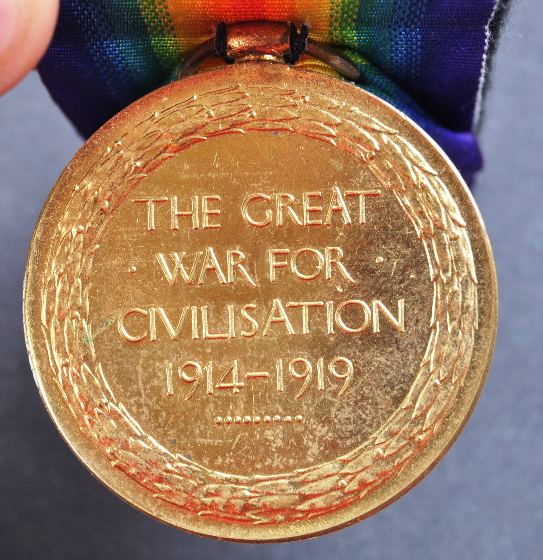 WWI FIRST WORLD WAR VICTORY MEDAL - CAPTURED WARWICKSHIRE REGIMENT - Image 5 of 9