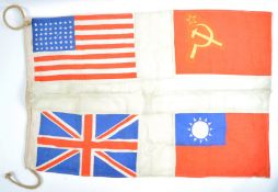 WWII INTEREST - ORIGINAL VINTAGE VE / VJ-DAY CELEBRATION VICTORY FLAG