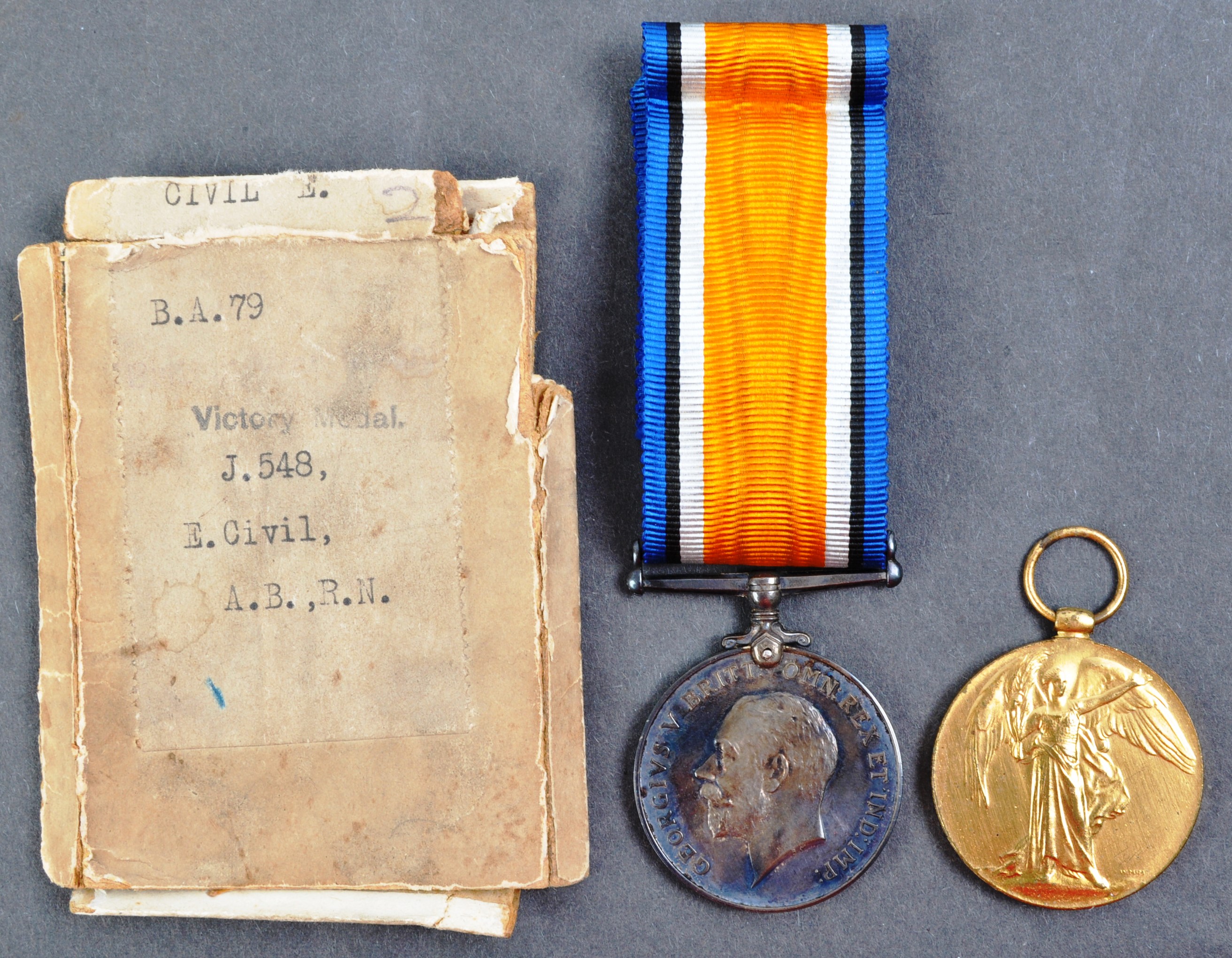 WWI FIRST WORLD WAR MEDAL PAIR - ABLE SEAMAN IN ROYAL NAVY