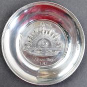 ANTIQUE WWI FIRST WORLD WAR SILVER GALLIPOLI MEMORIAL DISH