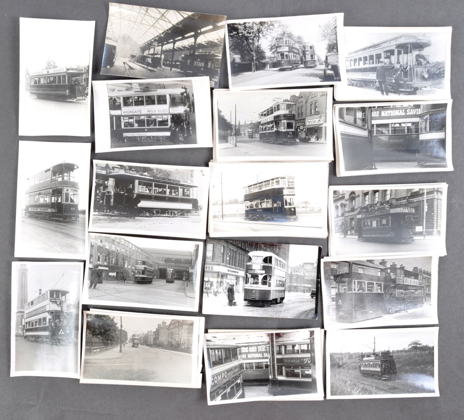 TRAMS & TROLLEY BUSES - LARGE COLLECTION OF BLACK AND WHITE PHOTOS - Image 9 of 9