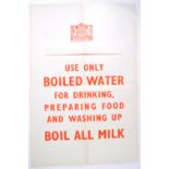 SCARCE ORIGINAL WWII HOME FRONT CIVIL DEFENCE ' BOIL ALL MILK ' POSTER