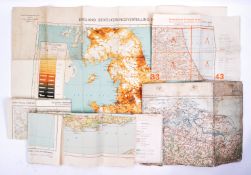 COLLECTION OF X6 ASSORTED WWII GERMAN ARMY MAPS